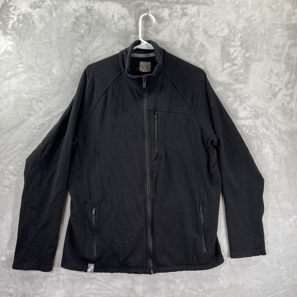 Icebreaker Jacket mens Large Merino Wool Full Zip Casual Outdoor Pockets Stretch